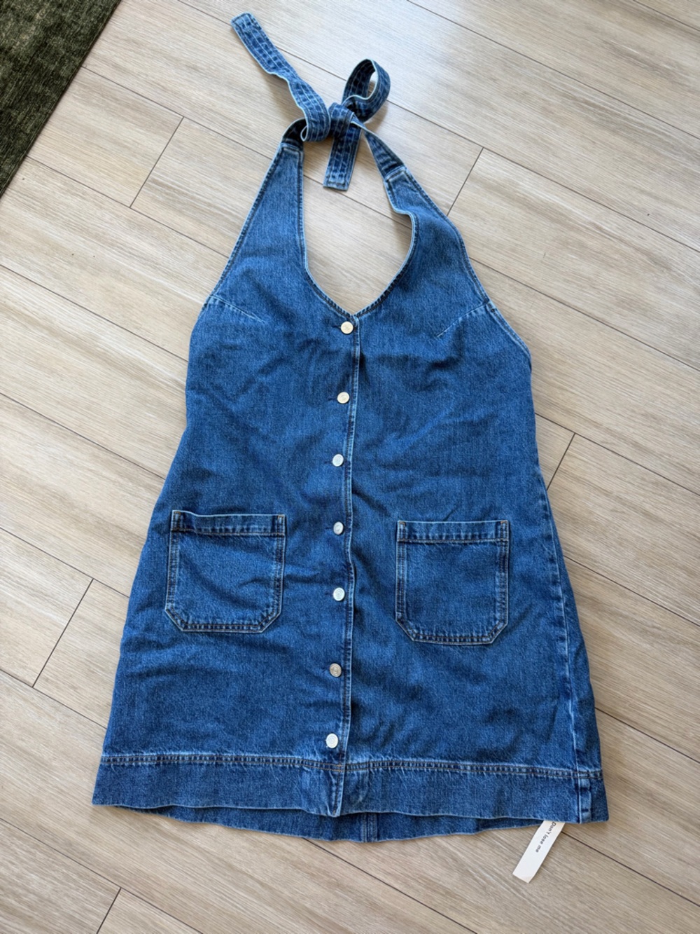 Reformation Brittany Halter Denim Mini Dress NWT - Picture 4 of 5